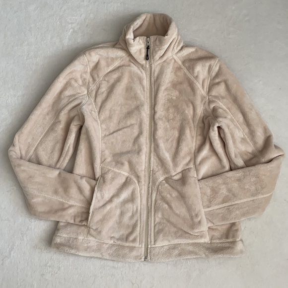 Lands’ End | Cozy Mock Neck Full Zip Jacket Cream (M 10-12) - Picture 16 of 16